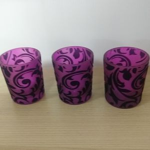 Purple candle holder set